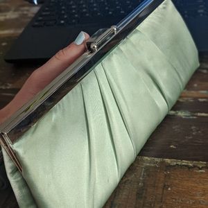 Jessica McLintock evening clutch satin green